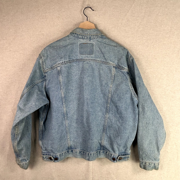 Vintage 80s Levis Mens Trucker Denim Jacket Size Large Classic Button Up Jean - Picture 10 of 15